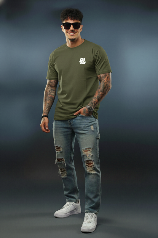 Olive Green Premium Cotton Oversized T-Shirt