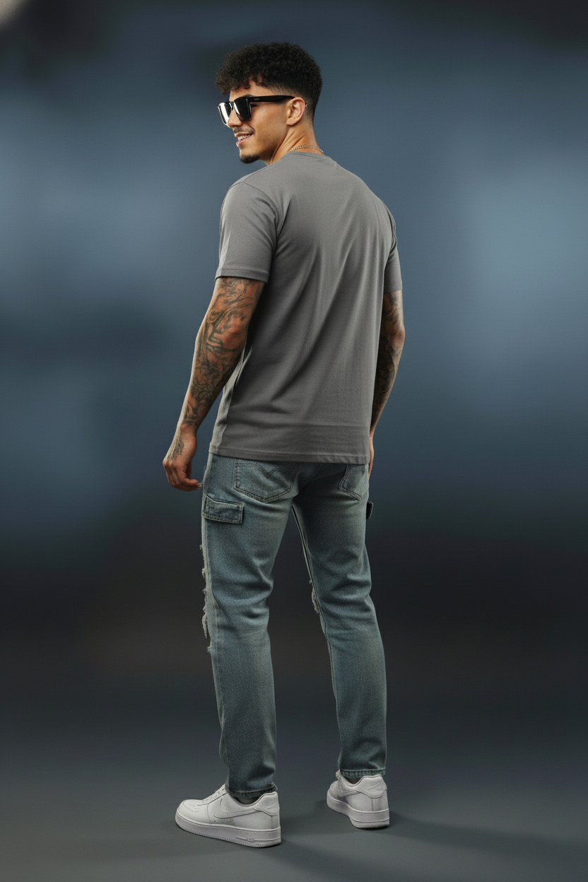 Grey Premium Cotton Oversized T-Shirt