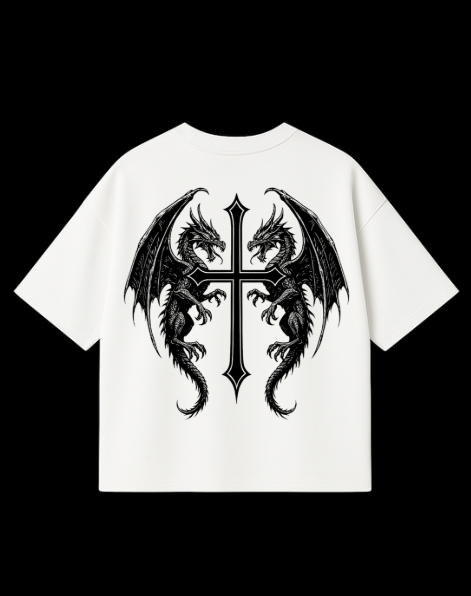 "Twin Fury" Oversized Dragon T-Shirt