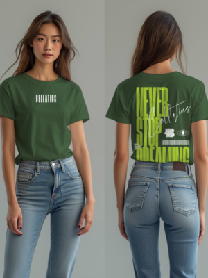Never Stop Dreaming Graphic Oversized T-Shirt -for Her