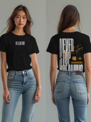 Never Stop Dreaming Graphic Oversized T-Shirt -for Her