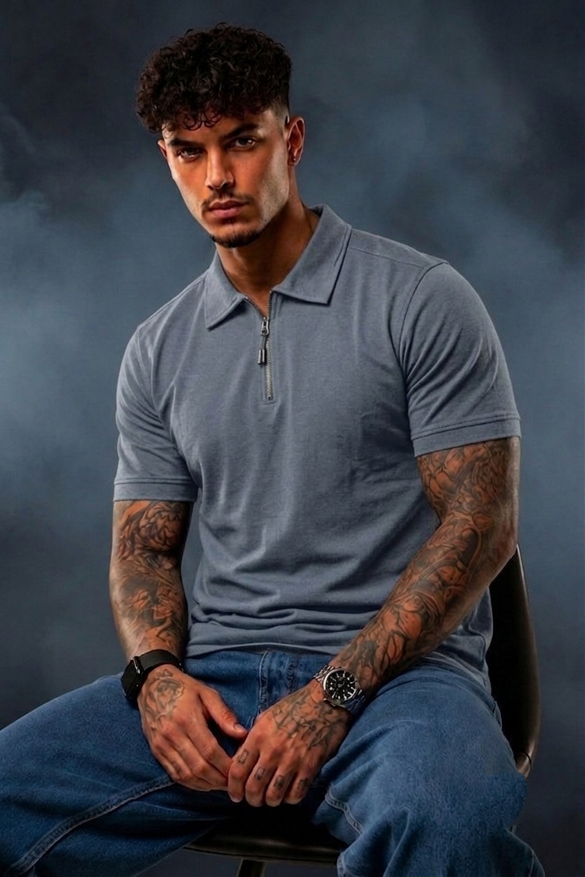 Premium Quarter Neck T-Shirt – Smart Versatility