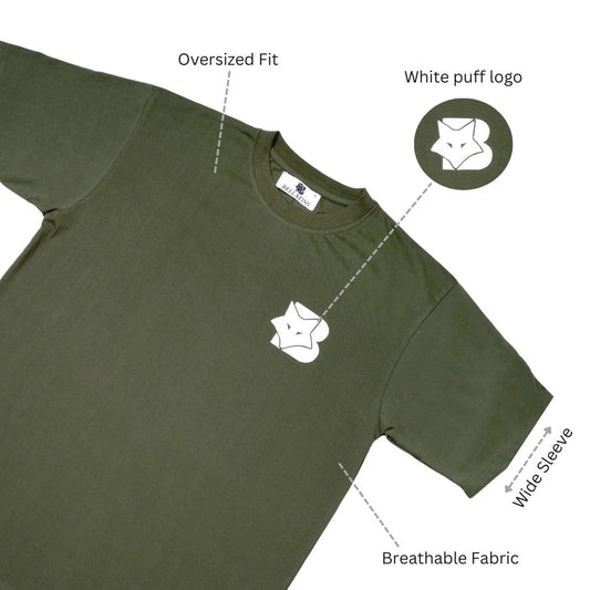 Olive Green Premium Cotton Oversized T-Shirt