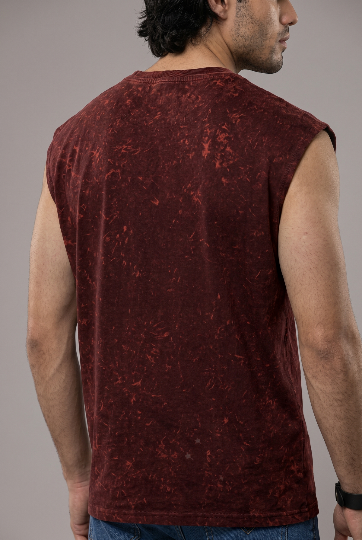 Premium Acid Wash Tank Top - Black