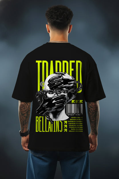 Trapped Neon Graphic Oversized T-Shirt By Bellatins