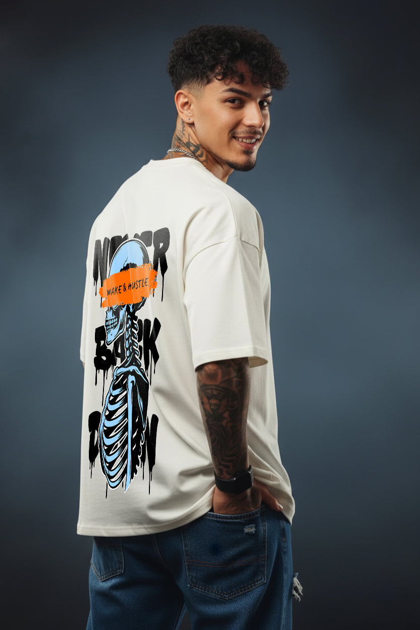 Wake & Hustle – Never Back Down Tee