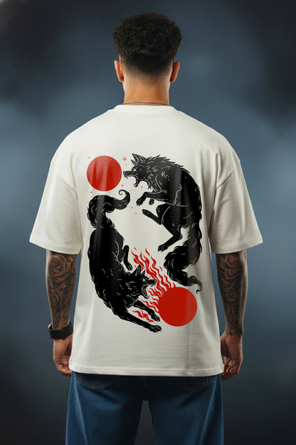 Wolf-fire Spirit Oversized Tee