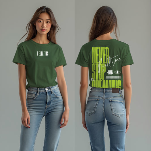 Never Stop Dreaming Graphic Oversized T-Shirt -for Her