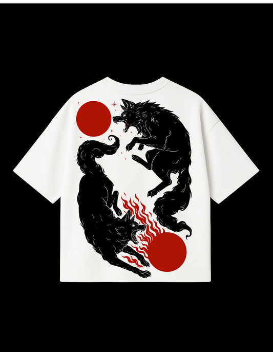 Wolf-fire Spirit Oversized Tee