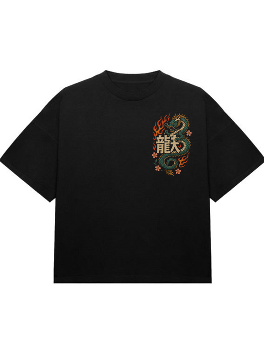 Dragon Embroidery  Oversized T-Shirt