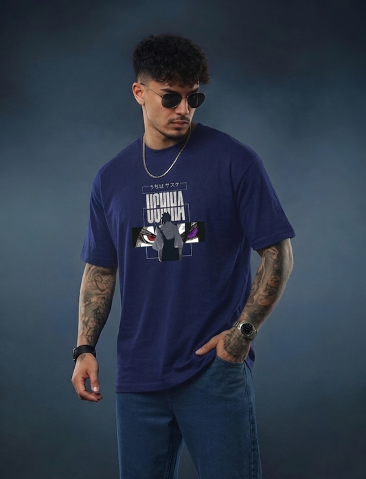 Sasuke Uchiha Printed T-Shirt – Streetwear Anime Oversized Fit