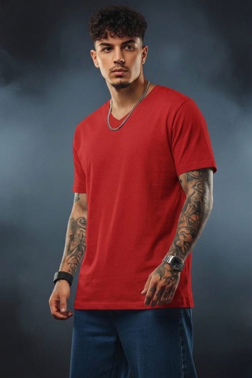 Essential Plain V-Neck T-Shirt