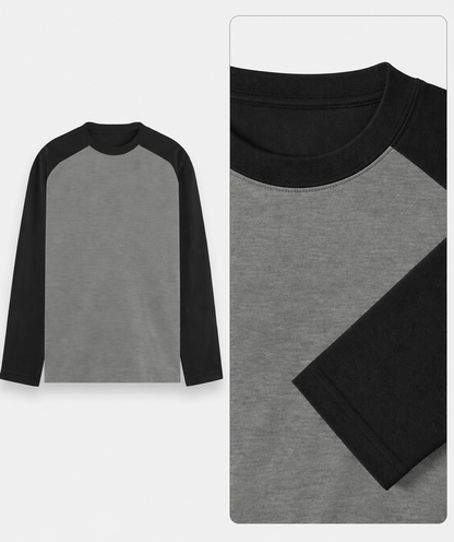 Men’s Raglan Full Sleeve T-Shirt | Contrast Sleeve Cotton Tee | Bellatins