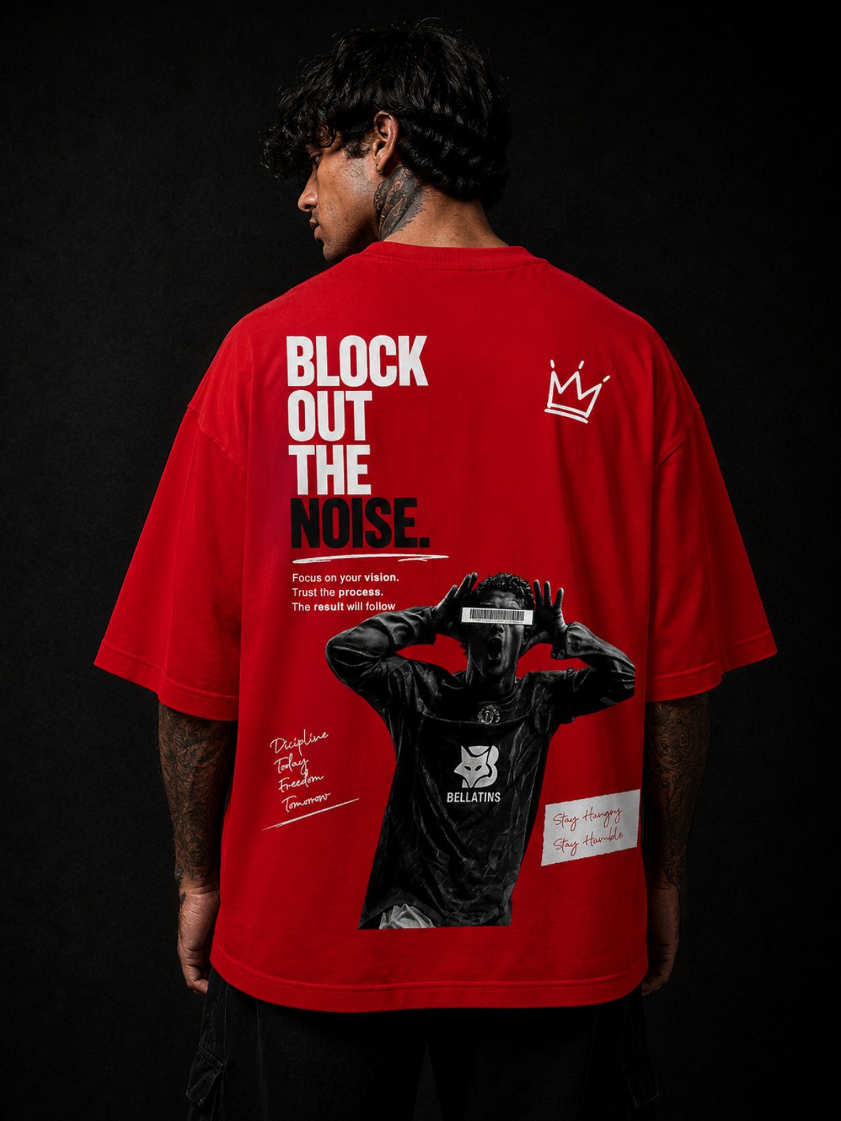 Block Out The Noise Oversized T-Shirt for Men & Women | Premium 240 GSM Cotton | Bellatins