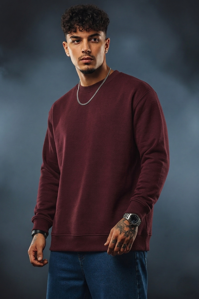 Men’s Oversized Sweatshirt | Pure Cotton Premium Crewneck