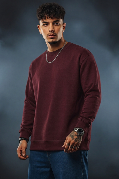 Men’s Oversized Sweatshirt | Pure Cotton Premium Crewneck