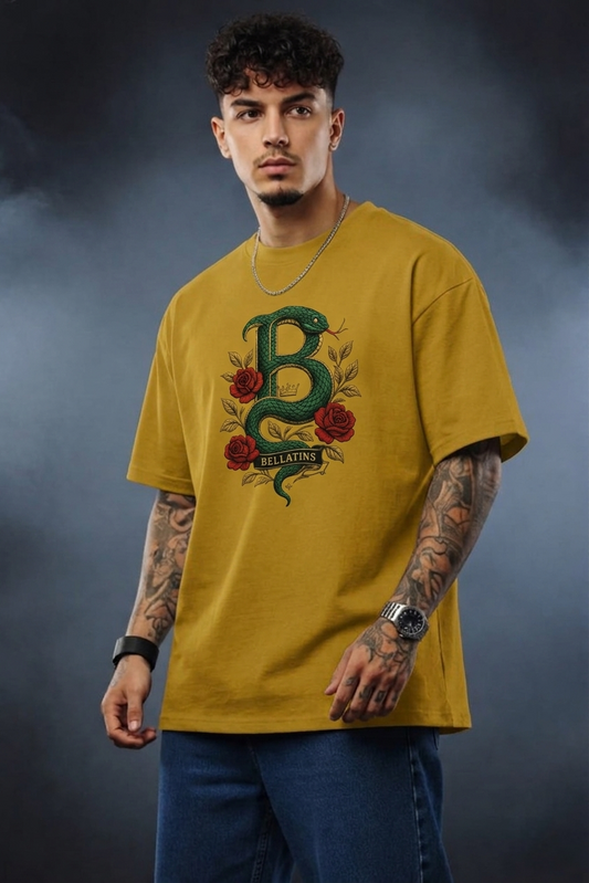 Signature Snake Logo T-Shirt By Bellatins – Trendy Oversized Fit