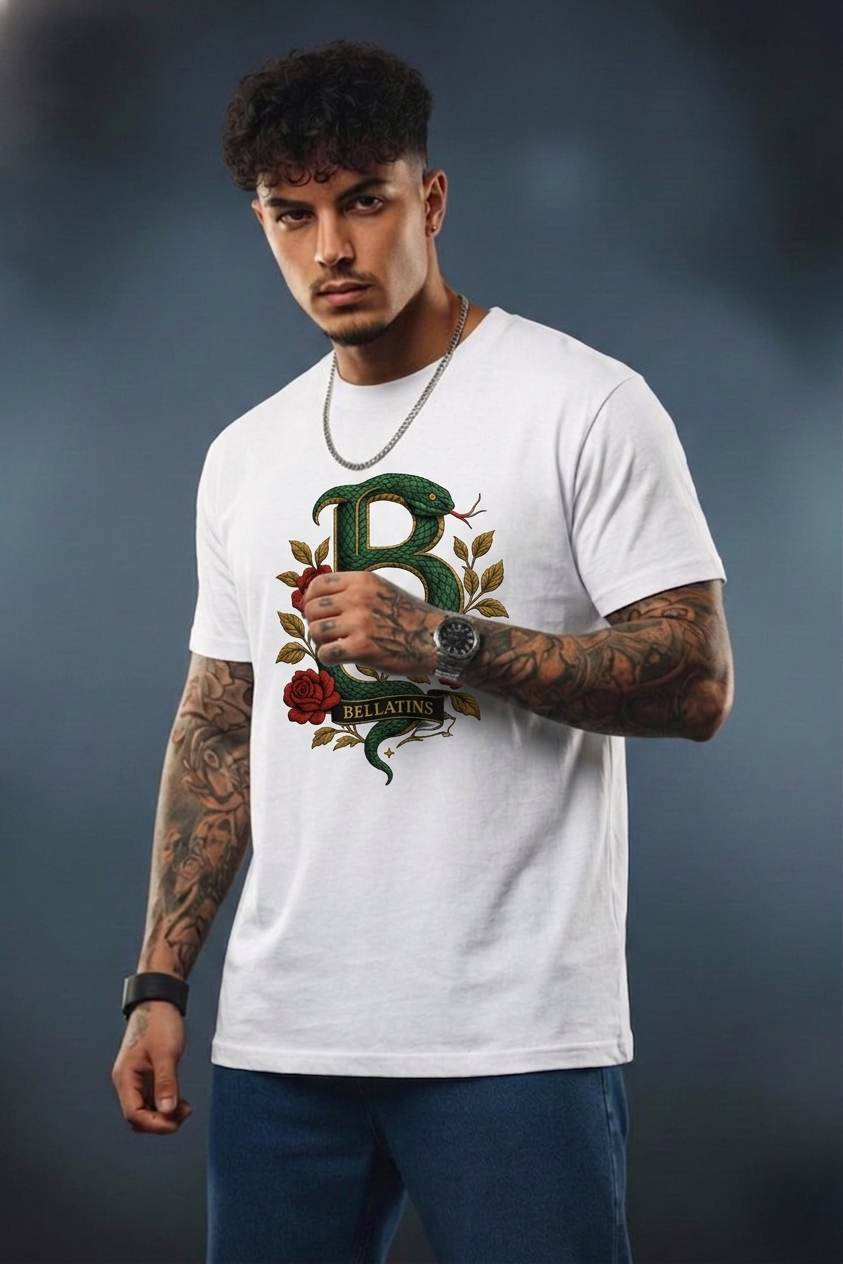 Signature Snake Logo T-Shirt By Bellatins – Trendy Oversized Fit
