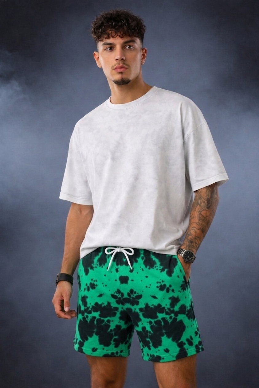 Tie Dye Drawstring Shorts
