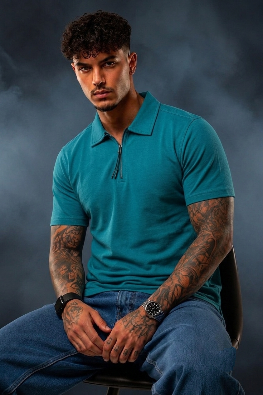 Premium Quarter Neck T-Shirt – Smart Versatility