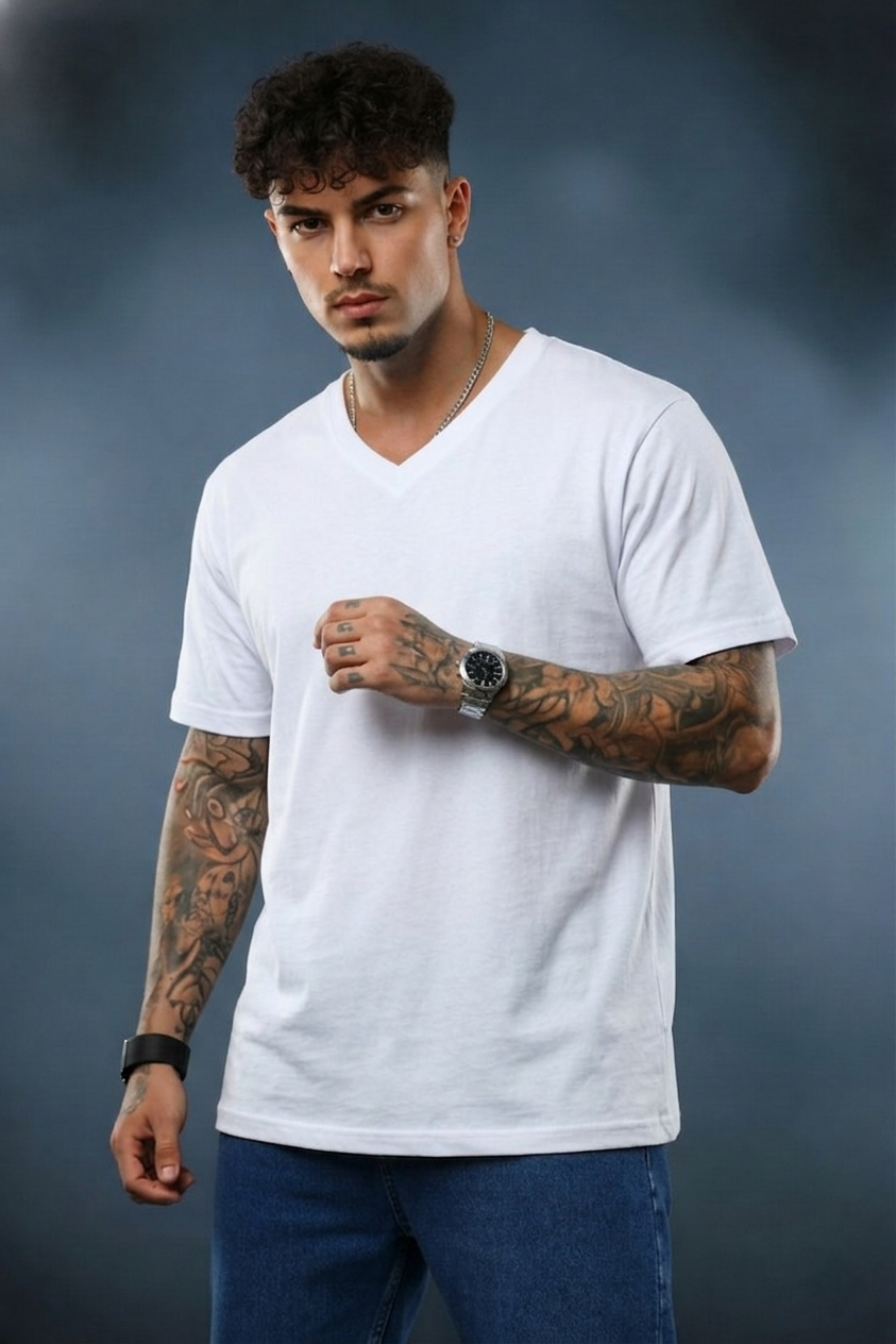 Essential Plain V-Neck T-Shirt