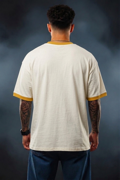 Men's Ringer T-Shirt – Premium Cotton Contrast Neck Casual Half Sleeve Tee