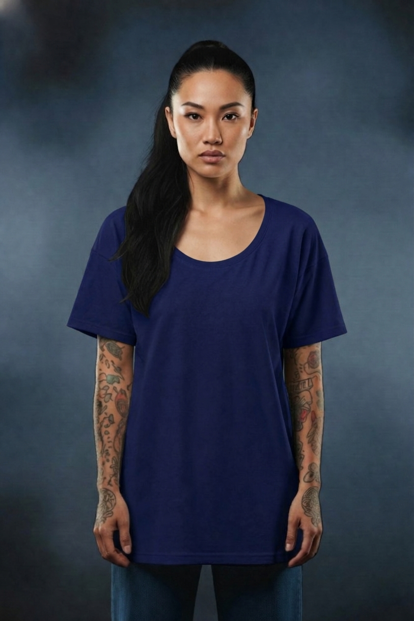 Basic Solid T-Shirt For Her – Soft Cotton Everyday Wear Tee