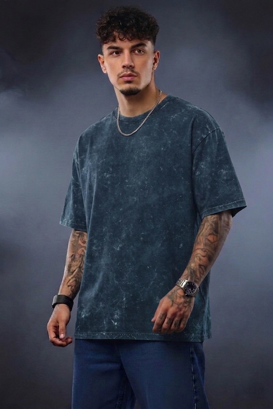 Acid Wash Oversized T-Shirt for Men | Trendy Streetwear Vintage Tee