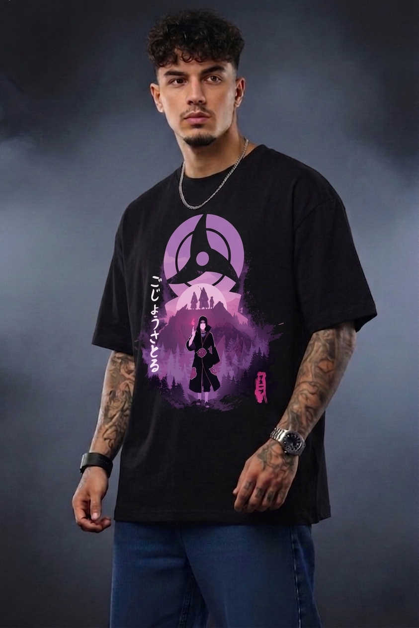 Naruto Itachi Uchiha Graphic T-Shirt – Premium Oversized Anime Tee