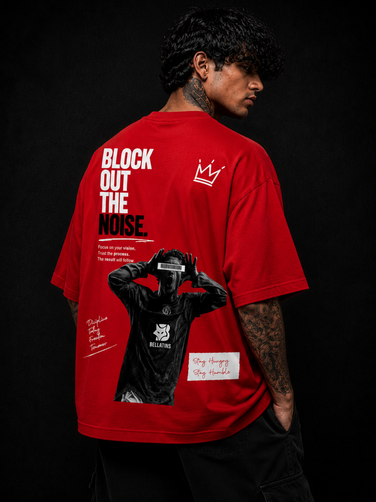 Block Out The Noise Oversized T-Shirt for Men & Women | Premium 240 GSM Cotton | Bellatins