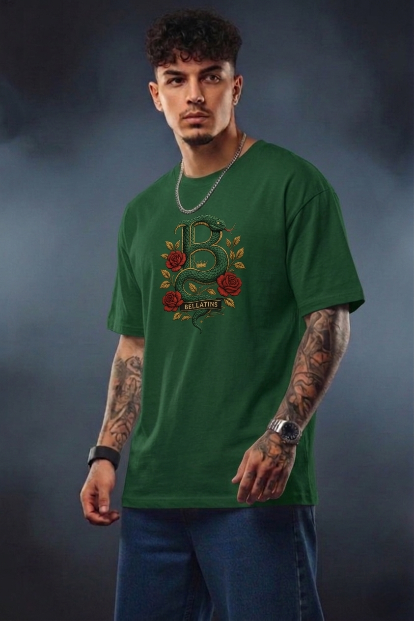 Signature Snake Logo T-Shirt By Bellatins – Trendy Oversized Fit