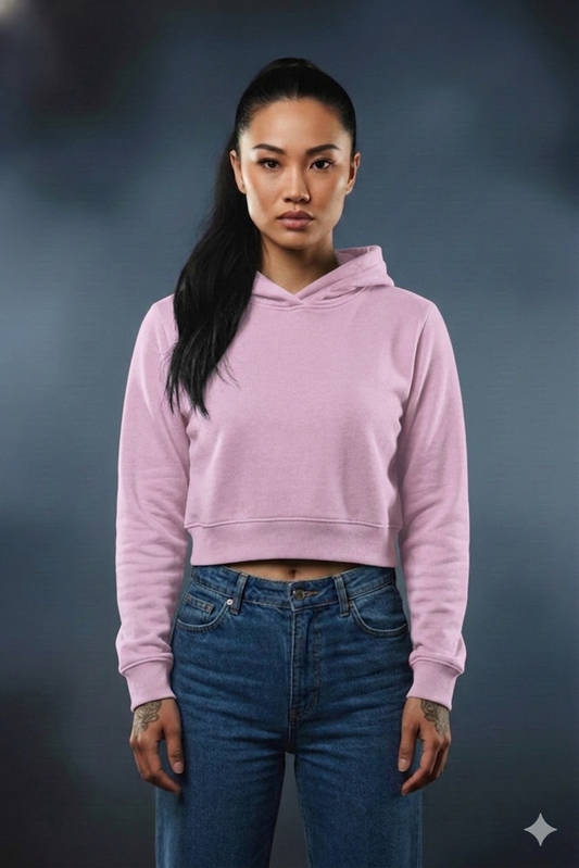 Women’s Cropped Hoodie – Premium Cotton Fleece Stylish Casual Sweatshirt