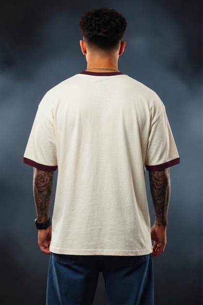 Men's Ringer T-Shirt – Premium Cotton Contrast Neck Casual Half Sleeve Tee