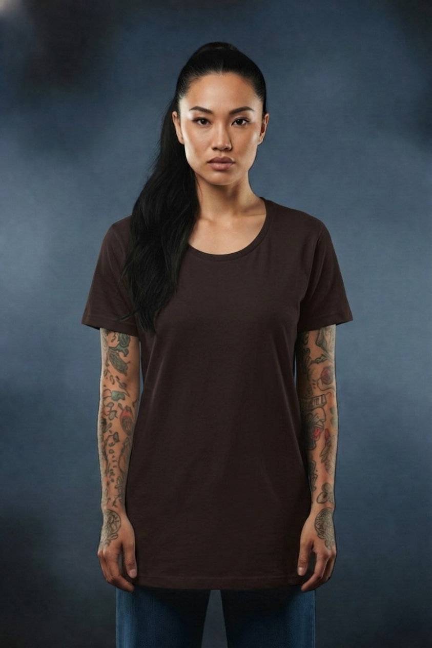 Basic Solid T-Shirt For Her – Soft Cotton Everyday Wear Tee