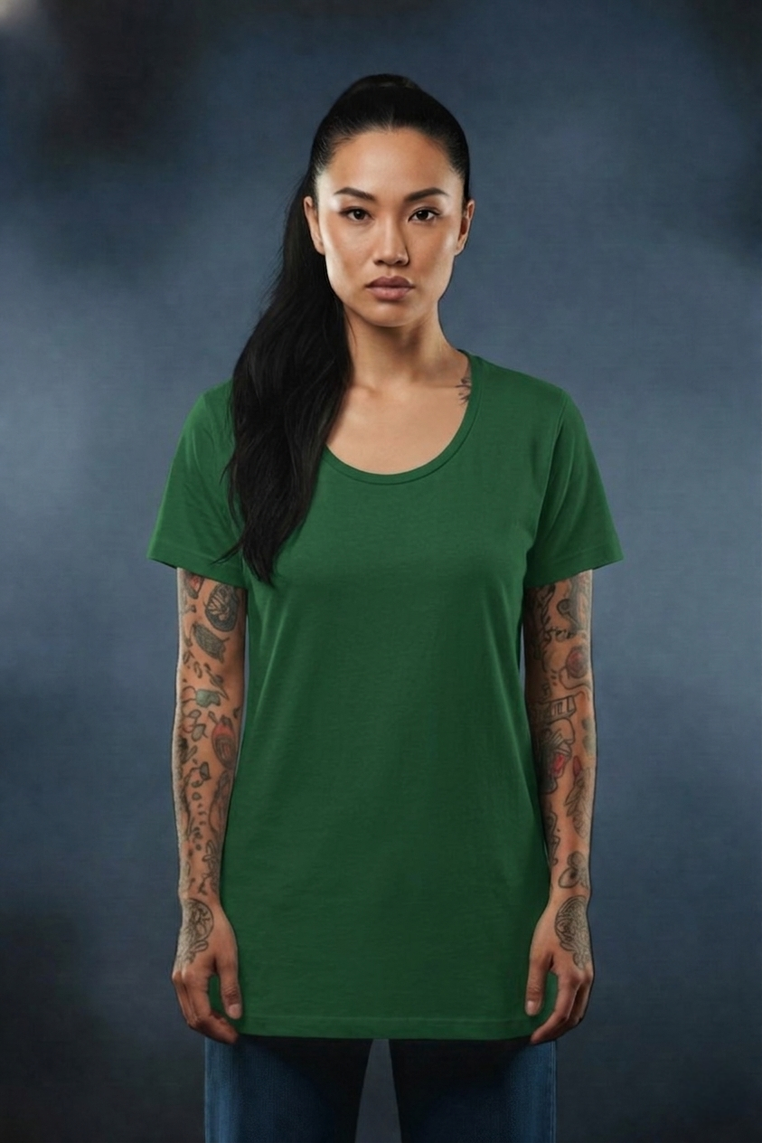 Basic Solid T-Shirt For Her – Soft Cotton Everyday Wear Tee