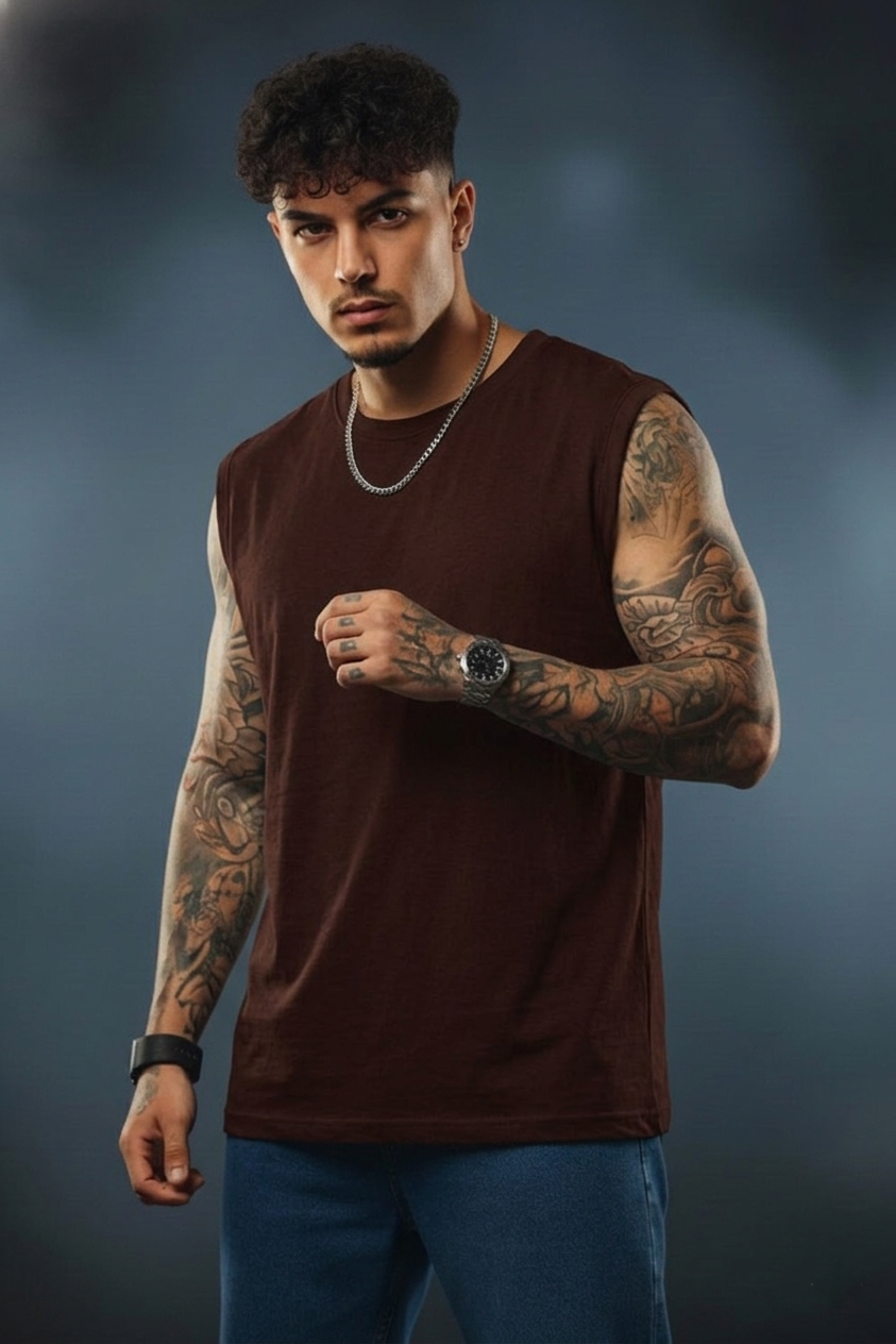 Men’s Sleeveless Tank Top| Pure Cotton Gym & Casual Wear | Premium Quality