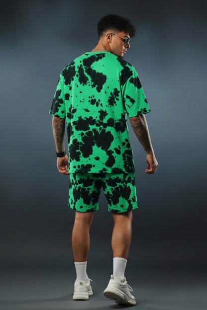 Men’s Tie-Dye Co-Ord Set – Oversized T-Shirt & Shorts Streetwear Combo