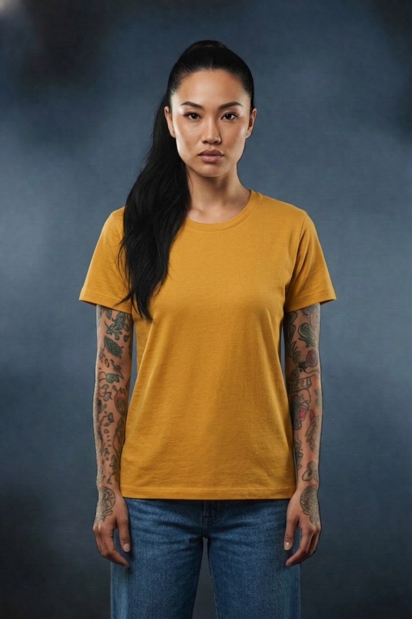 Basic Solid T-Shirt For Her – Soft Cotton Everyday Wear Tee