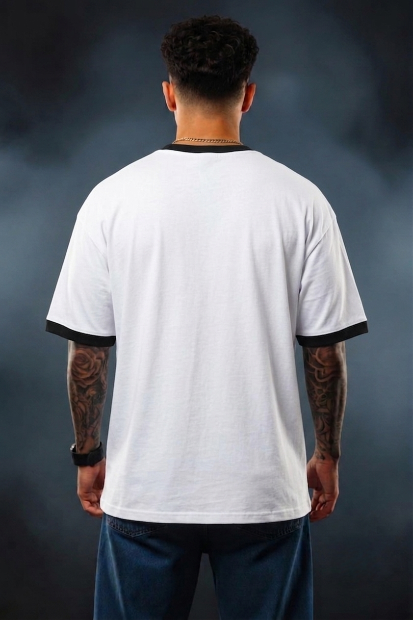 Men's Ringer T-Shirt – Premium Cotton Contrast Neck Casual Half Sleeve Tee