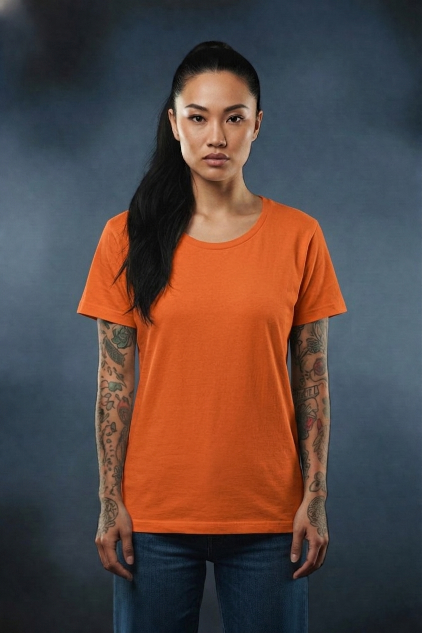 Basic Solid T-Shirt For Her – Soft Cotton Everyday Wear Tee