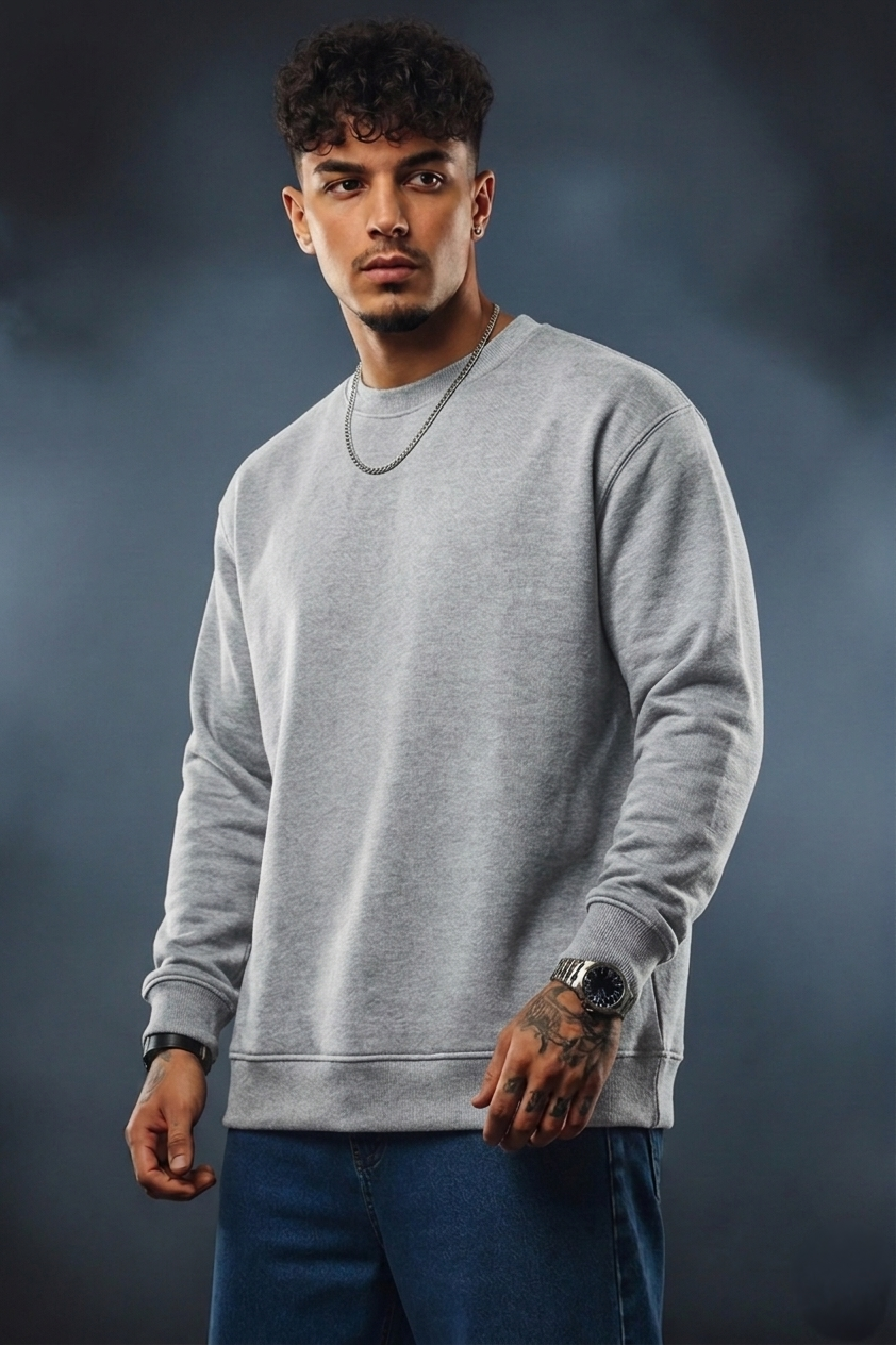 Men’s Oversized Sweatshirt | Pure Cotton Premium Crewneck