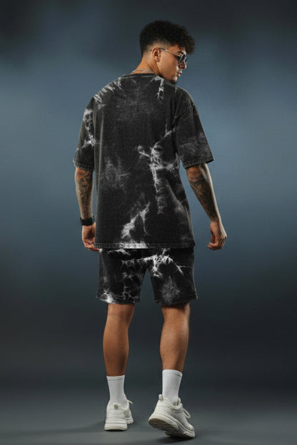 Men’s Tie-Dye Co-Ord Set – Oversized T-Shirt & Shorts Streetwear Combo