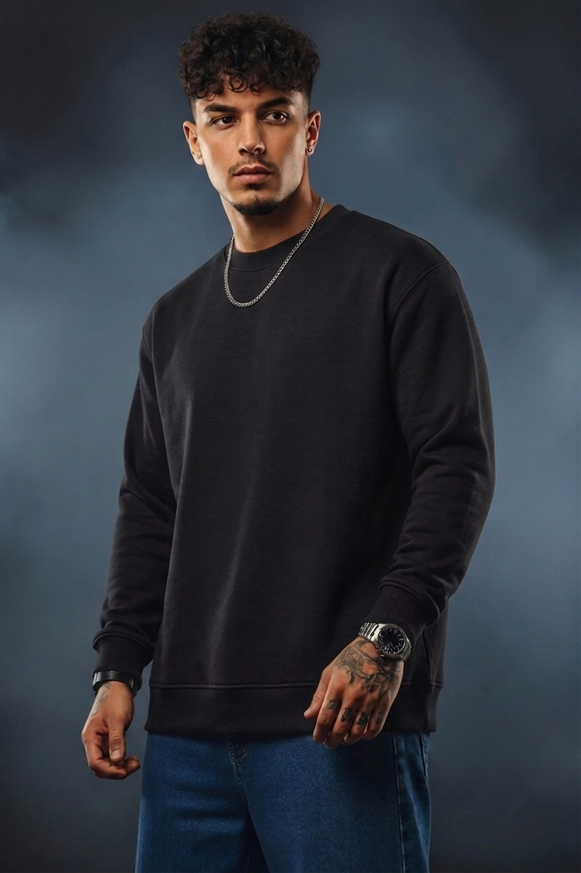 Men’s Oversized Sweatshirt | Pure Cotton Premium Crewneck