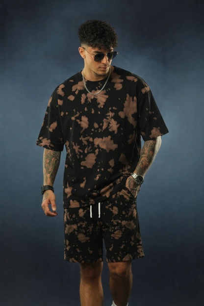 Men’s Tie-Dye Co-Ord Set – Oversized T-Shirt & Shorts Streetwear Combo