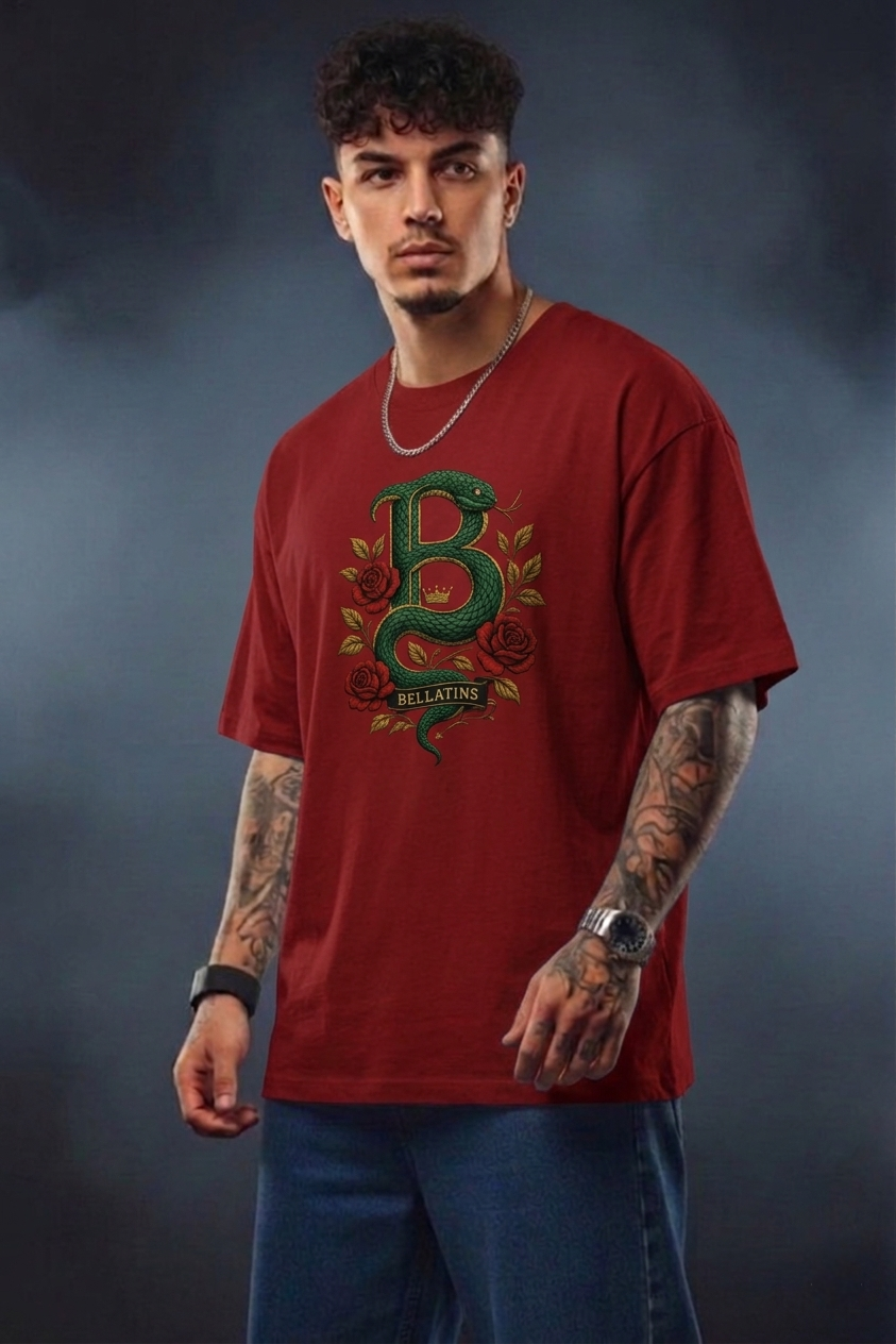 Signature Snake Logo T-Shirt By Bellatins – Trendy Oversized Fit