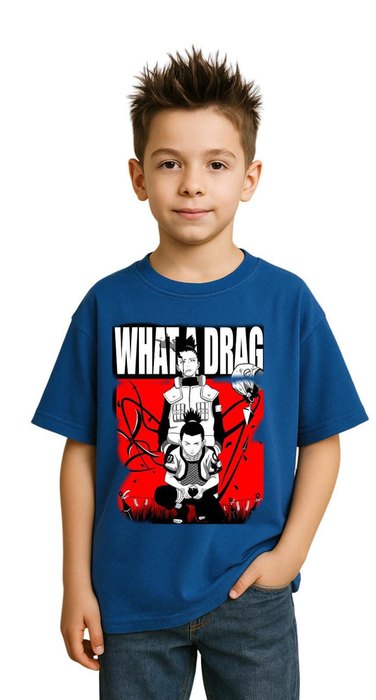🌀 Kids' Naruto T-Shirt – Shikamaru “What a Drag” Edition
